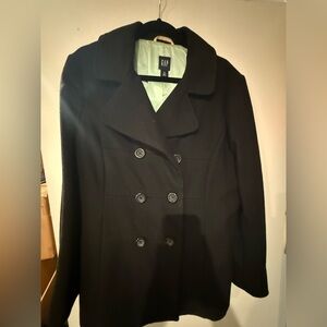 GAP Women's Elegant Black Pea Coat